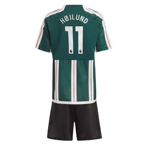 Maillot de foot Manchester United Rasmus Hojlund #11 Extérieur enfant 2023-24 Manches Courte (+ pantalon court)